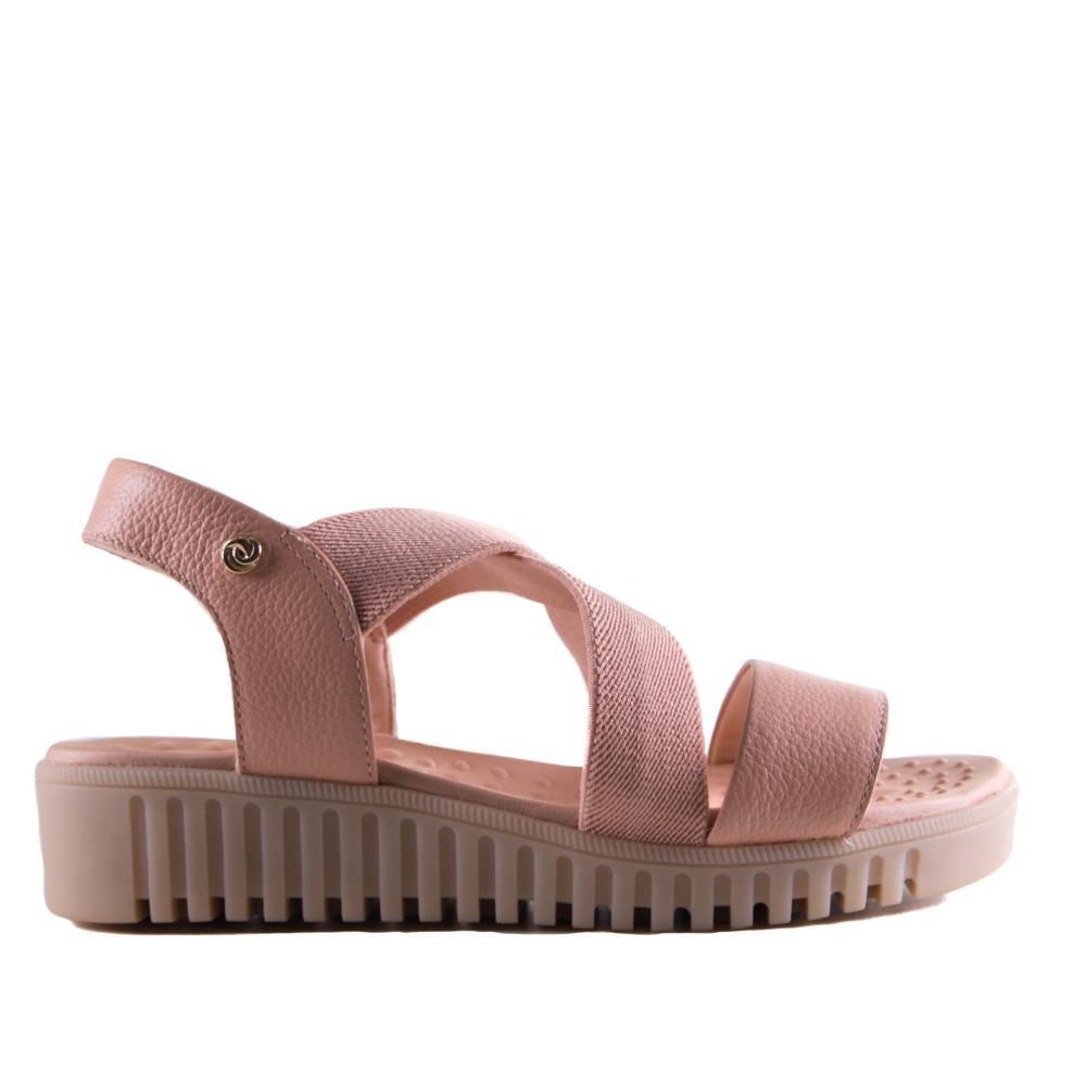 Sandália Rasteira Feminina Lia Line Comfort 234571814 Organza Rosa 1