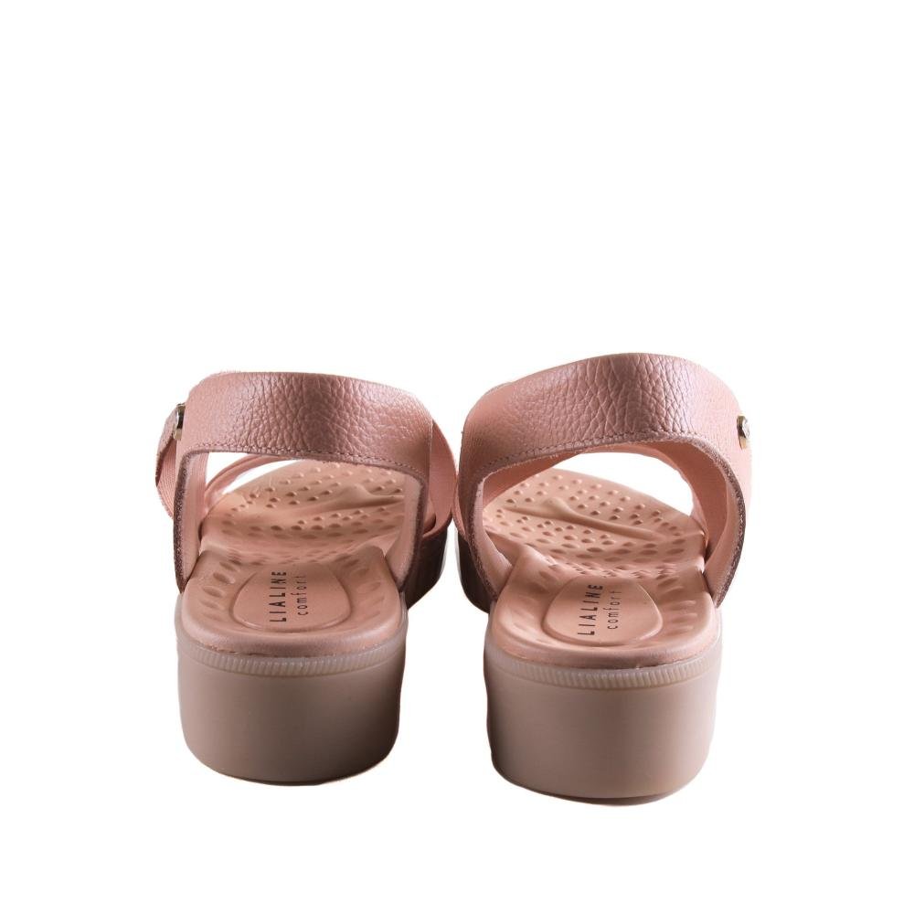 Sandália Rasteira Feminina Lia Line Comfort 234571814 Organza Rosa 5
