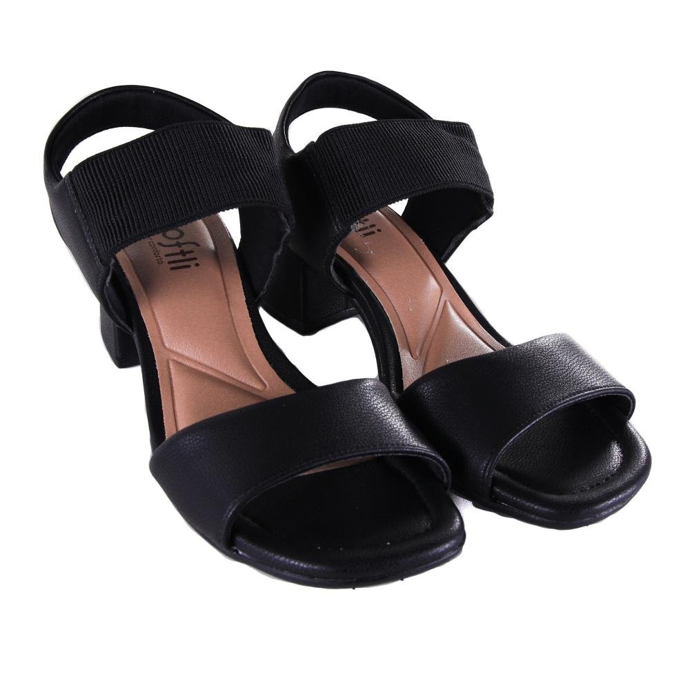 Sandália Feminina Softli 10086 Preto Preto 3