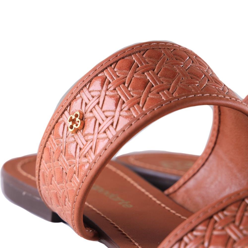 Rasteirinha Feminina Capodarte 4018624 Camel Marrom 4