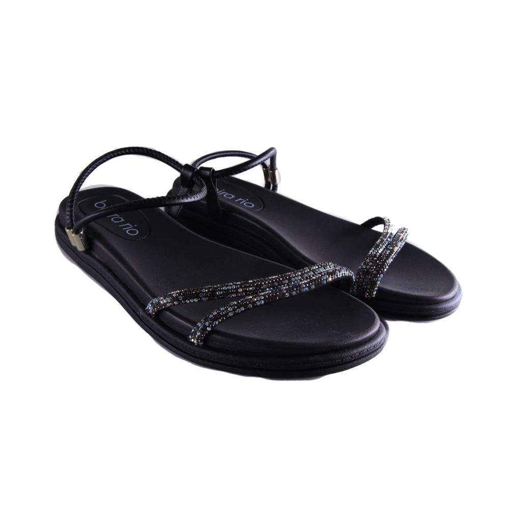 Sandália Rasteira Feminina Beira Rio 8488.113 Preto Preto 3