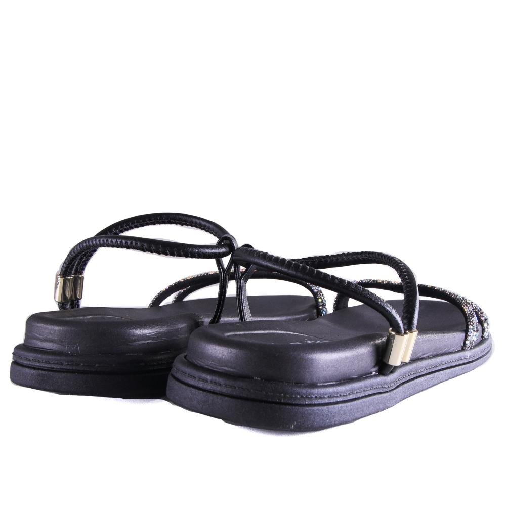 Sandália Rasteira Feminina Beira Rio 8488.113 Preto Preto 5