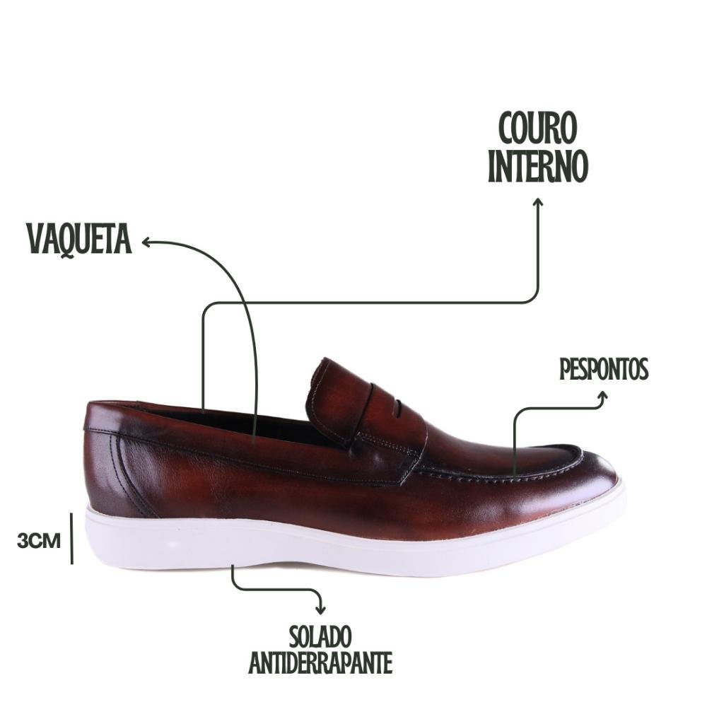 Sapato Masculino Zariff Em Couro 19102 Castanho Marrom 5