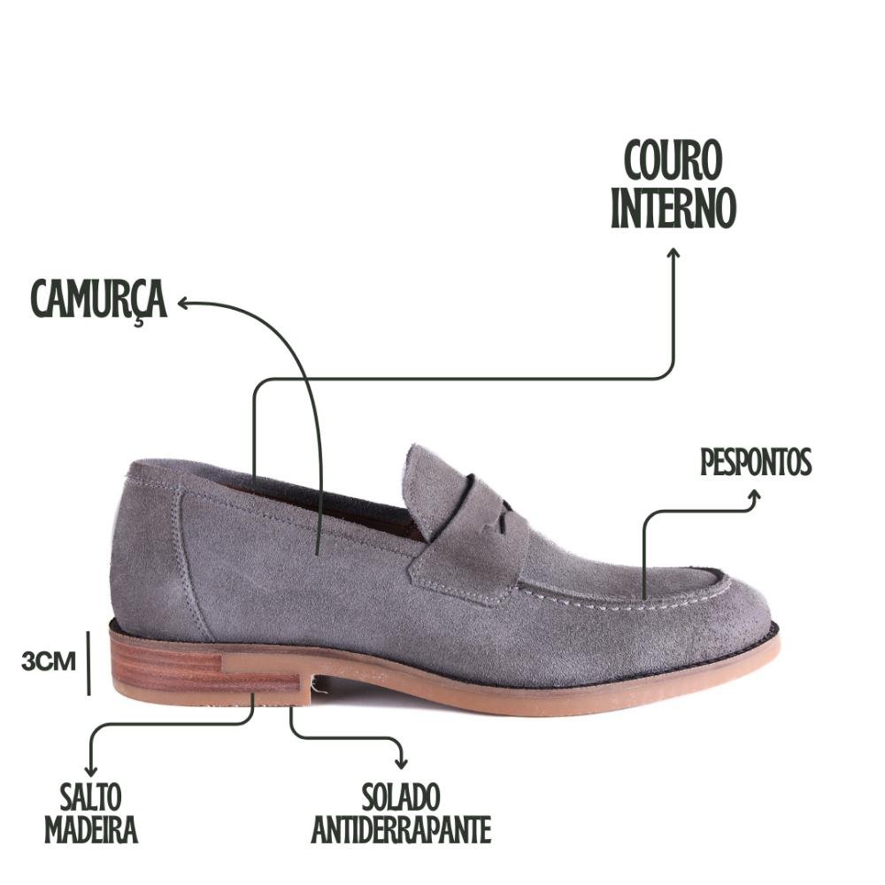 Sapato Masculino Zariff Em Couro 20755 Cinza Cinza 2