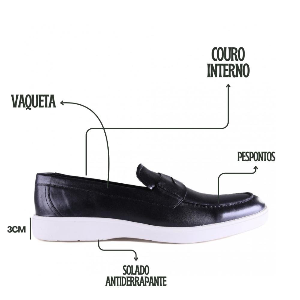 Sapato Masculino Zariff Em Couro 19102 Preto Preto 2
