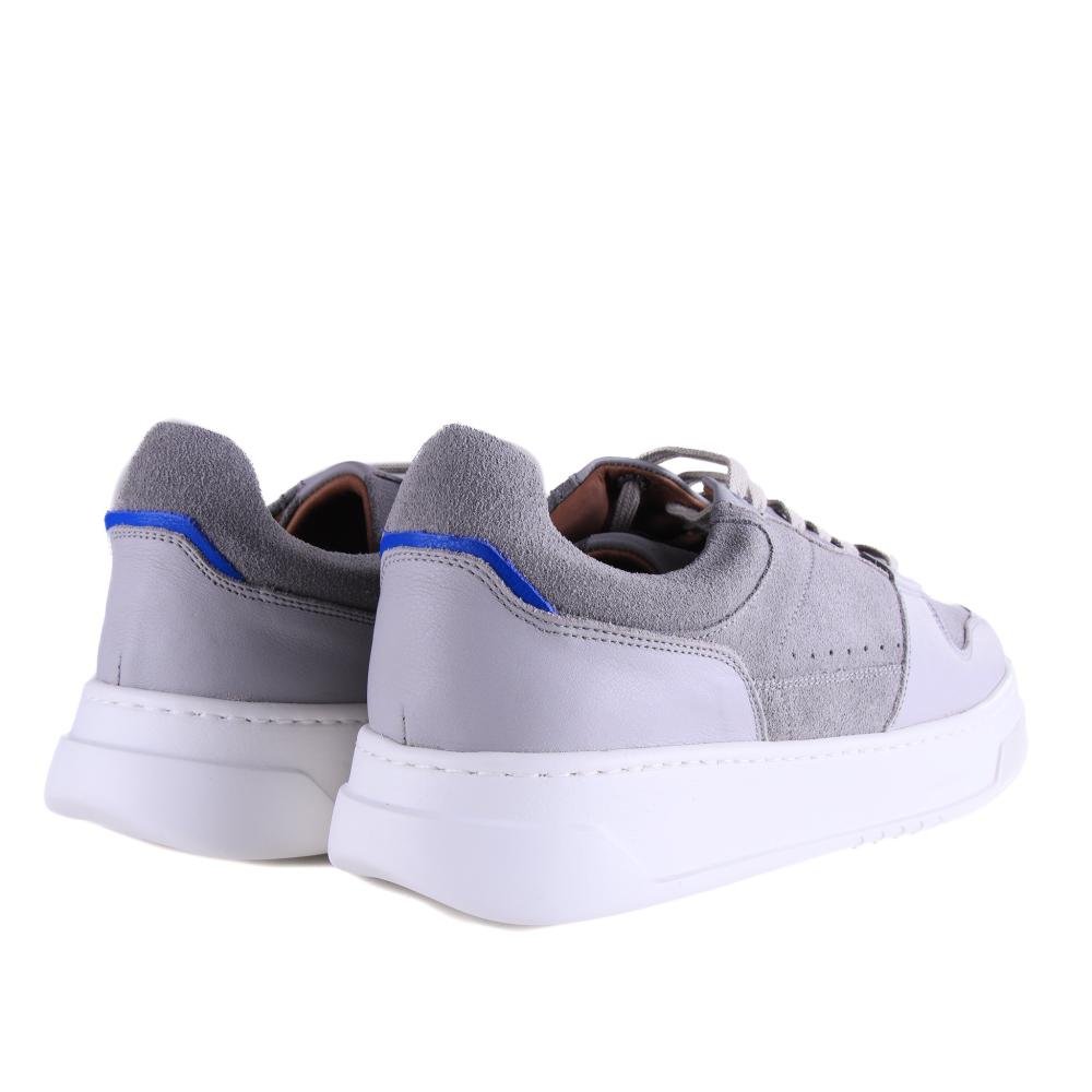 Tênis Masculino Zariff Em Couro 20905 Cinza Cinza 4