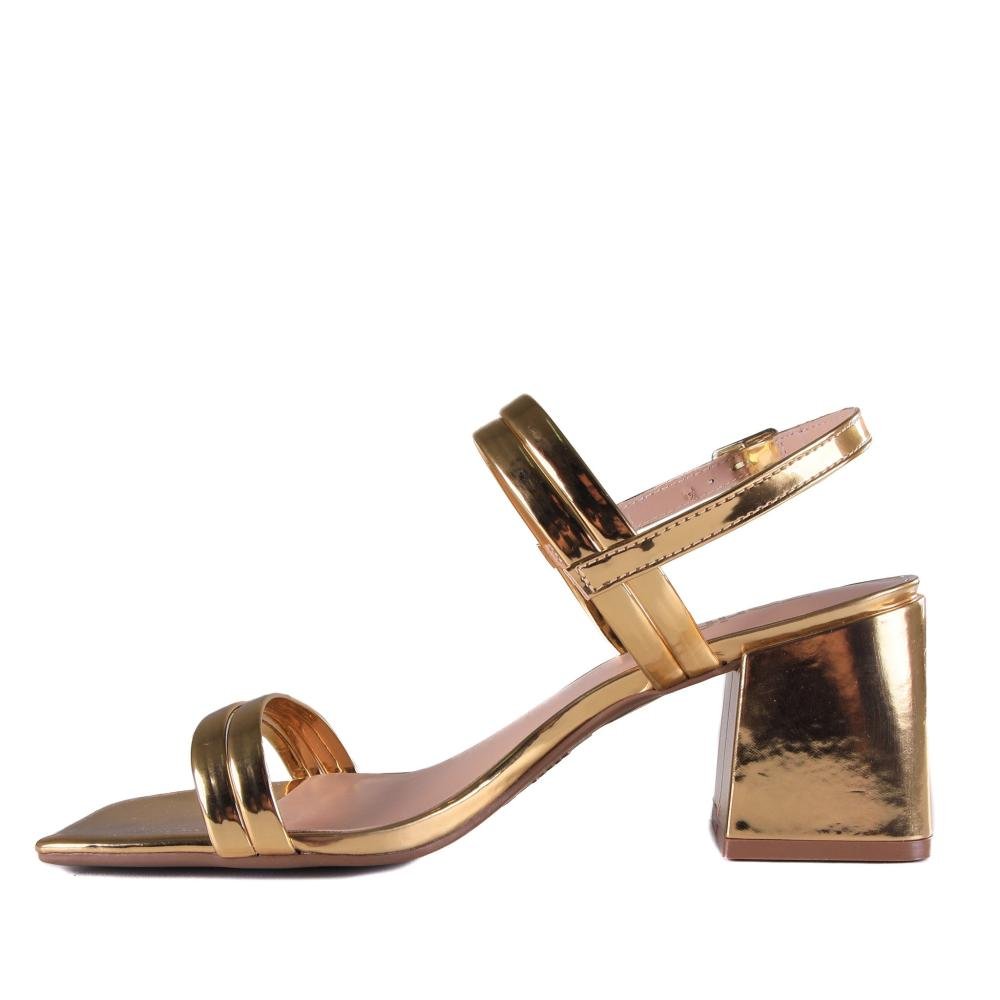 Sandália Feminina Zariff Metalizada 1440-03 Espelhado Ouro Dourado 2