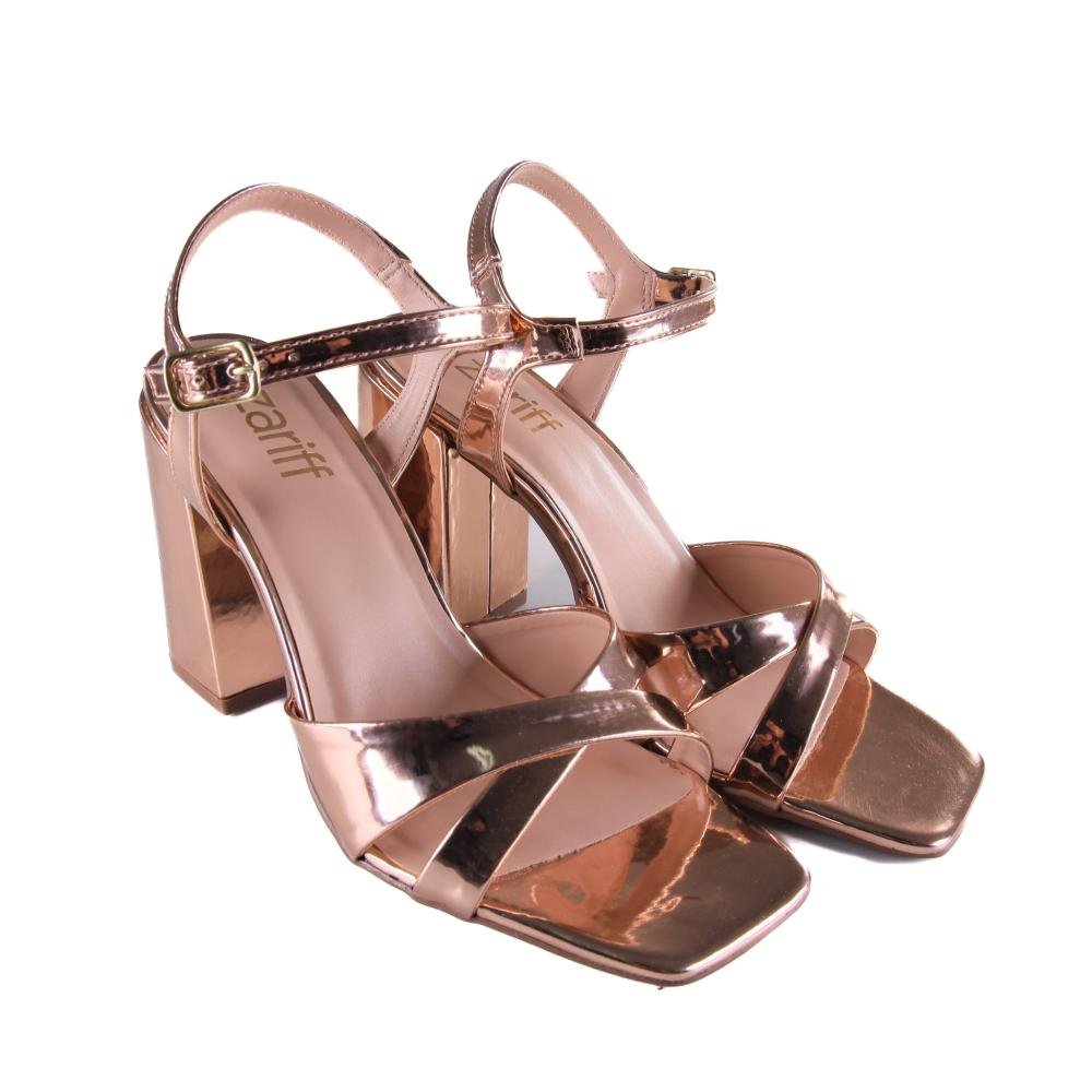 Sandália Feminina Zariff 1944-16 Espelhado Cobre Dourado 3