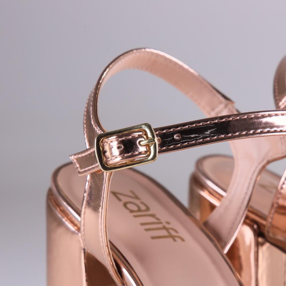 Sandália Feminina Zariff 1944-16 Espelhado Cobre Dourado 5