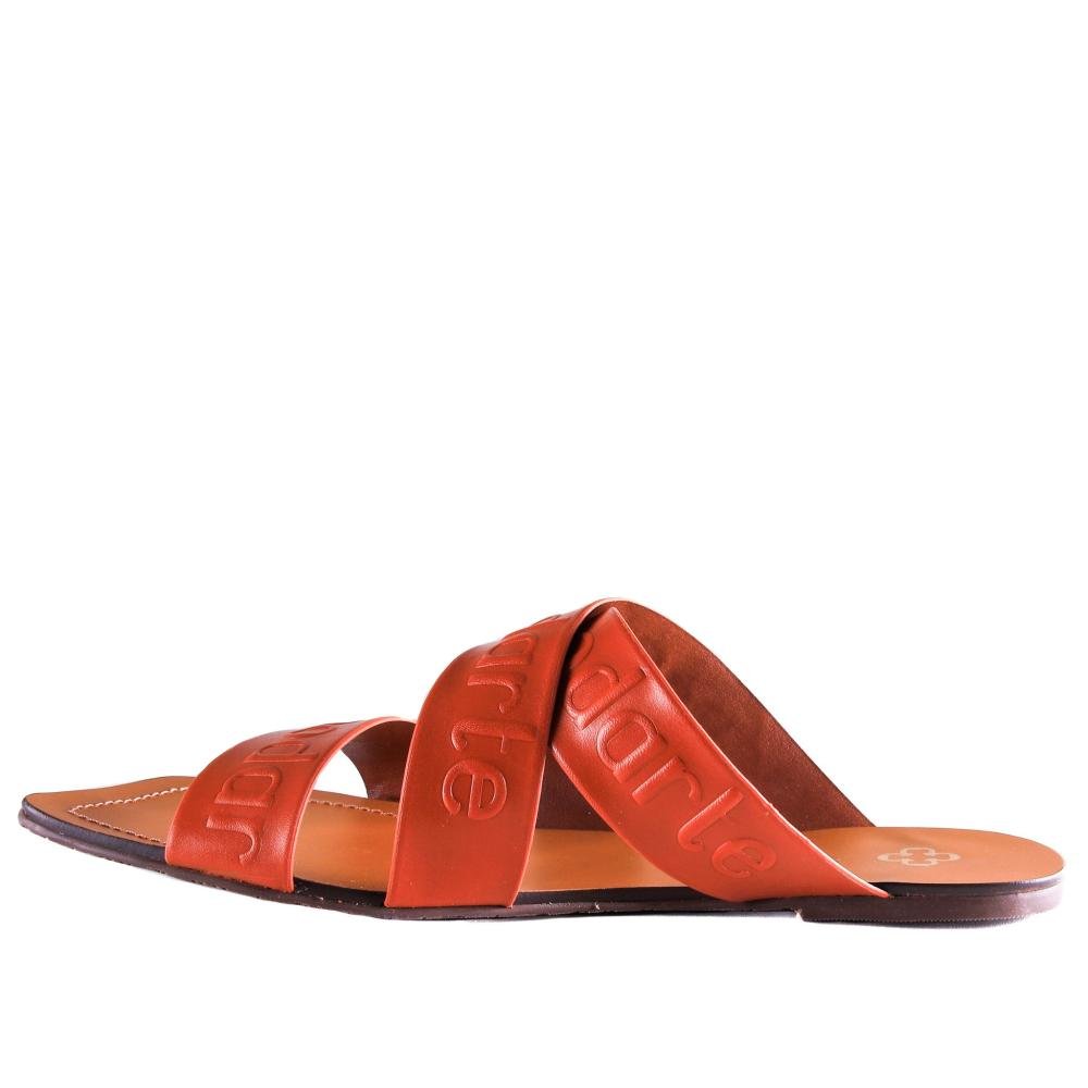 Rasteira Feminina Capodarte 4018497 Marrom Vermelho 2