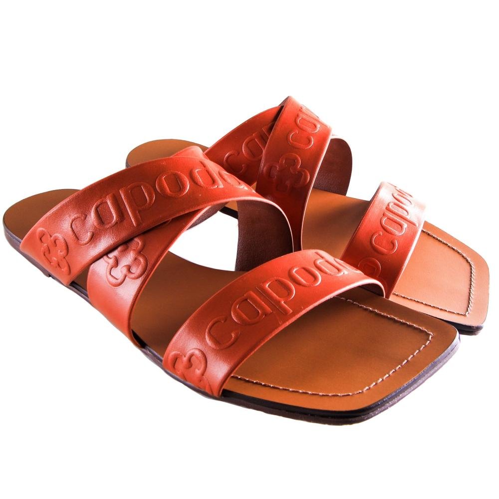 Rasteira Feminina Capodarte 4018497 Marrom Vermelho 3