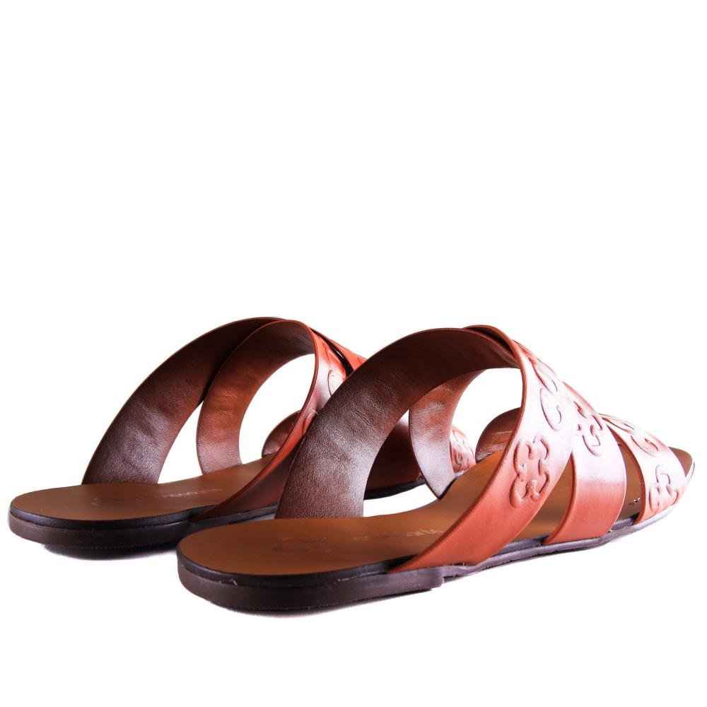 Rasteira Feminina Capodarte 4018497 Marrom Vermelho 4