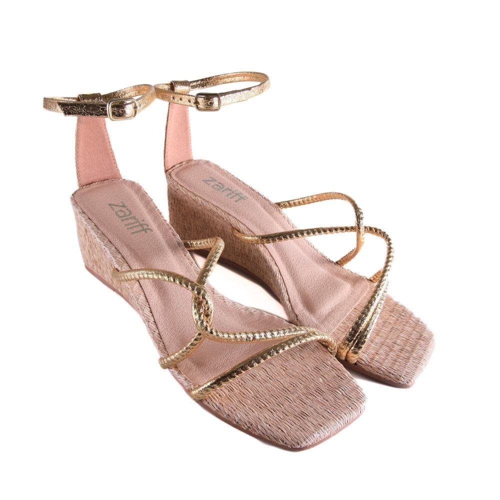 Sandália Feminina Zariff 2055.4667 Ouro Dourado 3