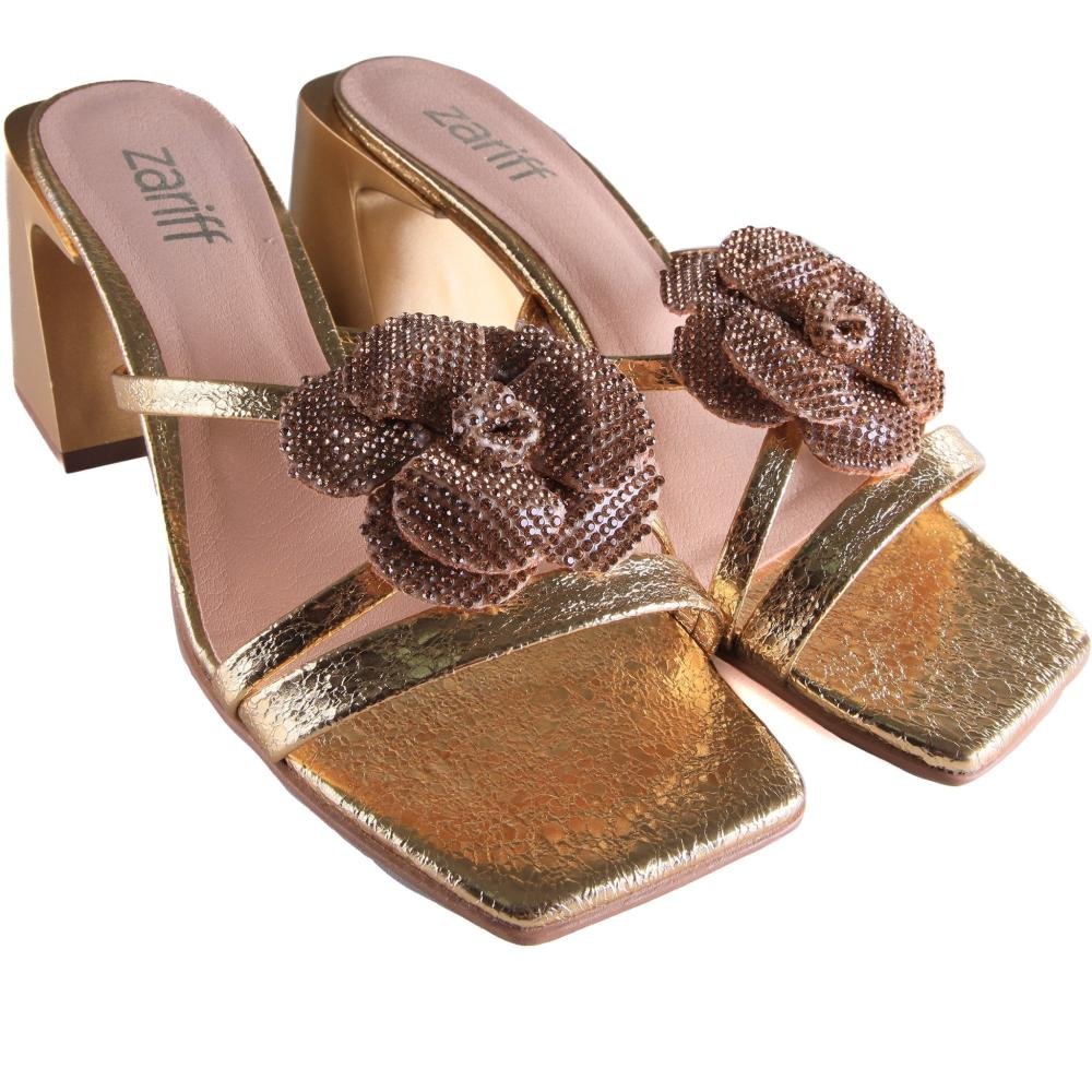 Tamanco Feminino Zariff 2056.4682 Ouro Dourado 3