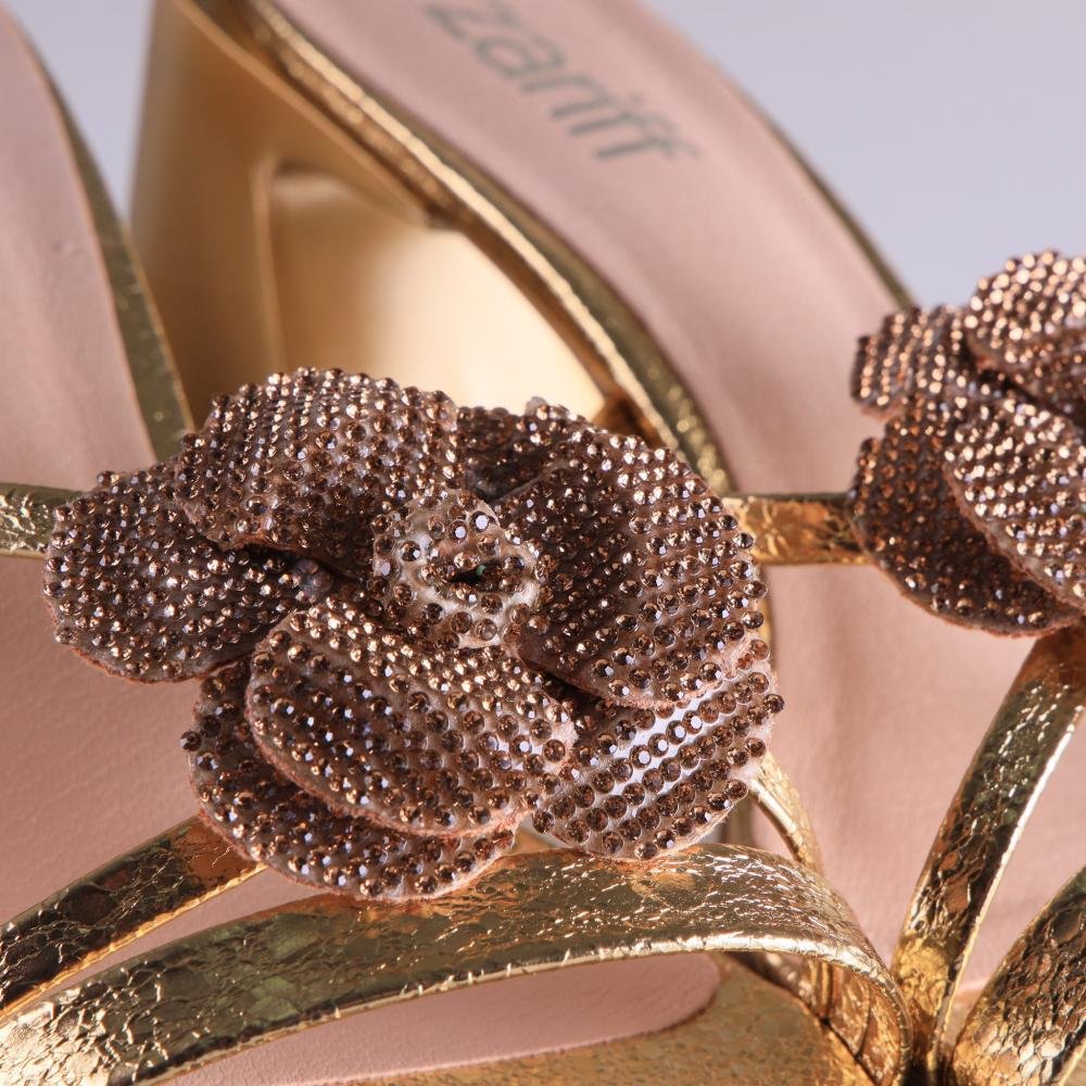 Tamanco Feminino Zariff 2056.4682 Ouro Dourado 4