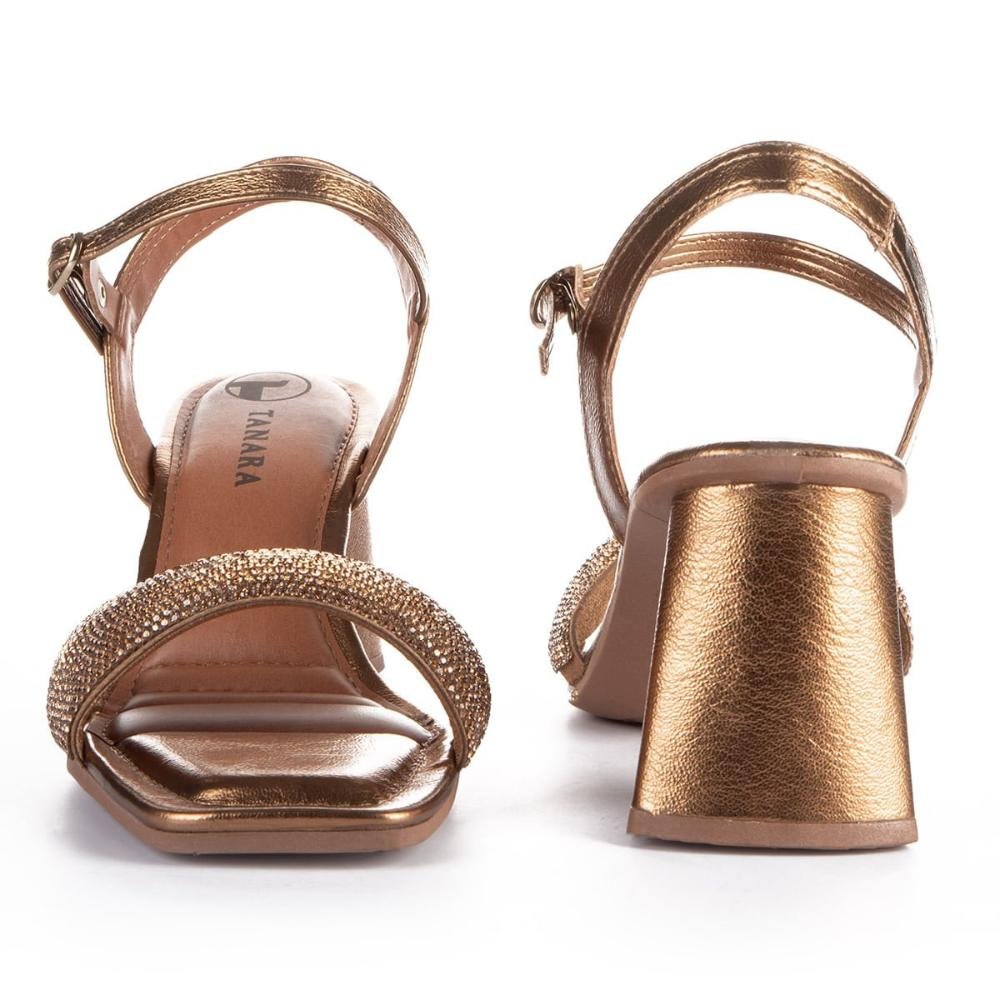 Sandália Feminina Tanara T8728 Bronze Dourado 5