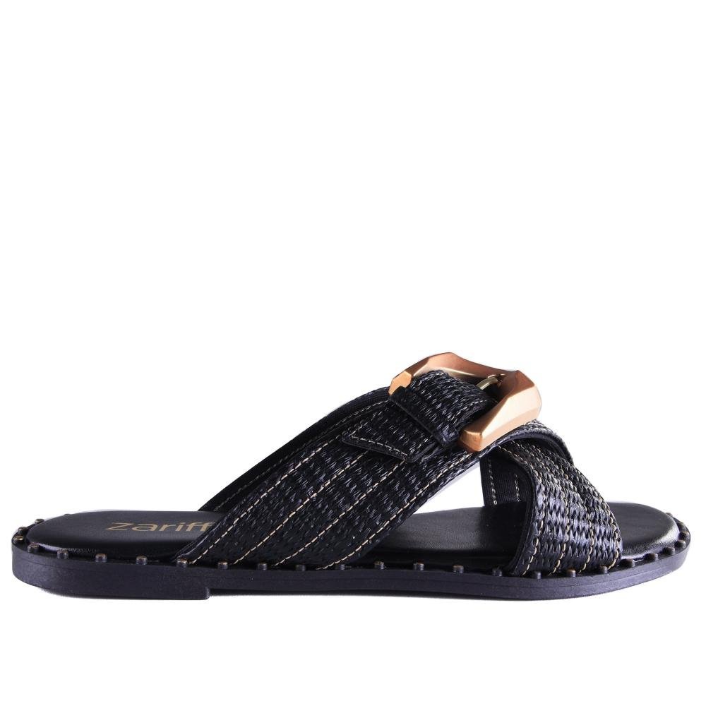 Rasteira Feminina Zariff I363081 Preto Preto 1