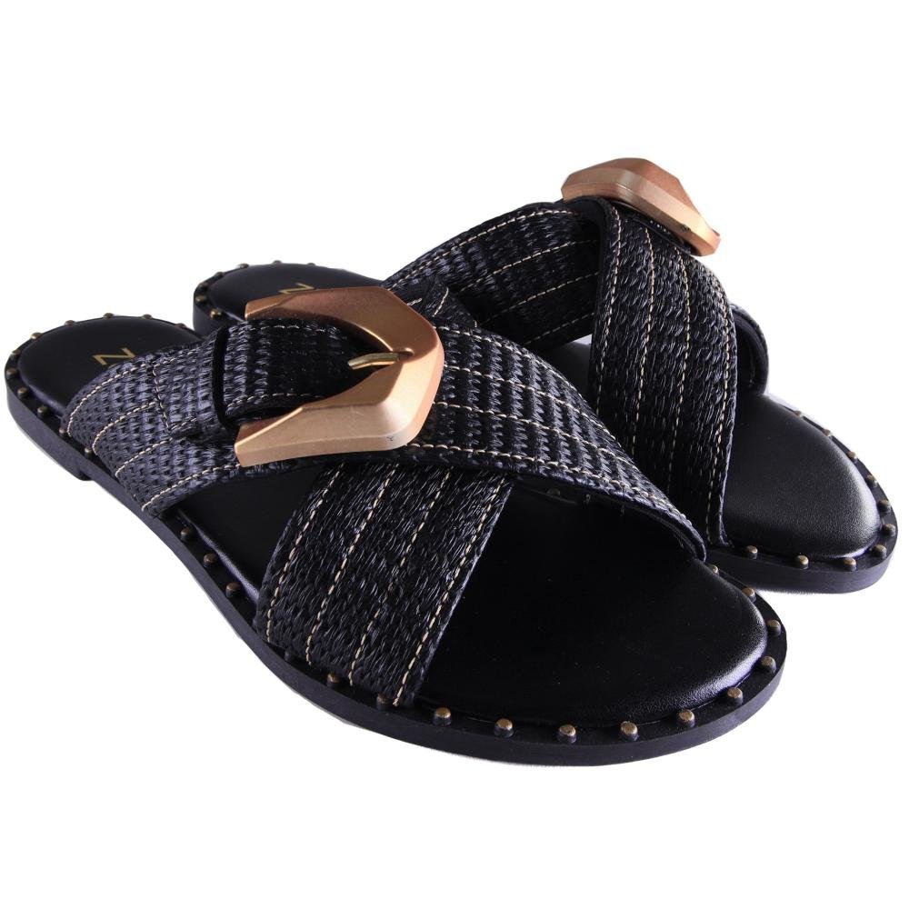 Rasteira Feminina Zariff I363081 Preto Preto 3