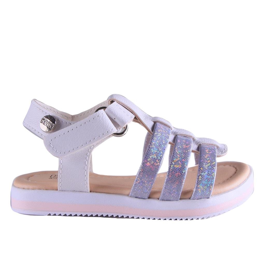 Sandália Infantil Menina Klin 421.044 Branca Areia