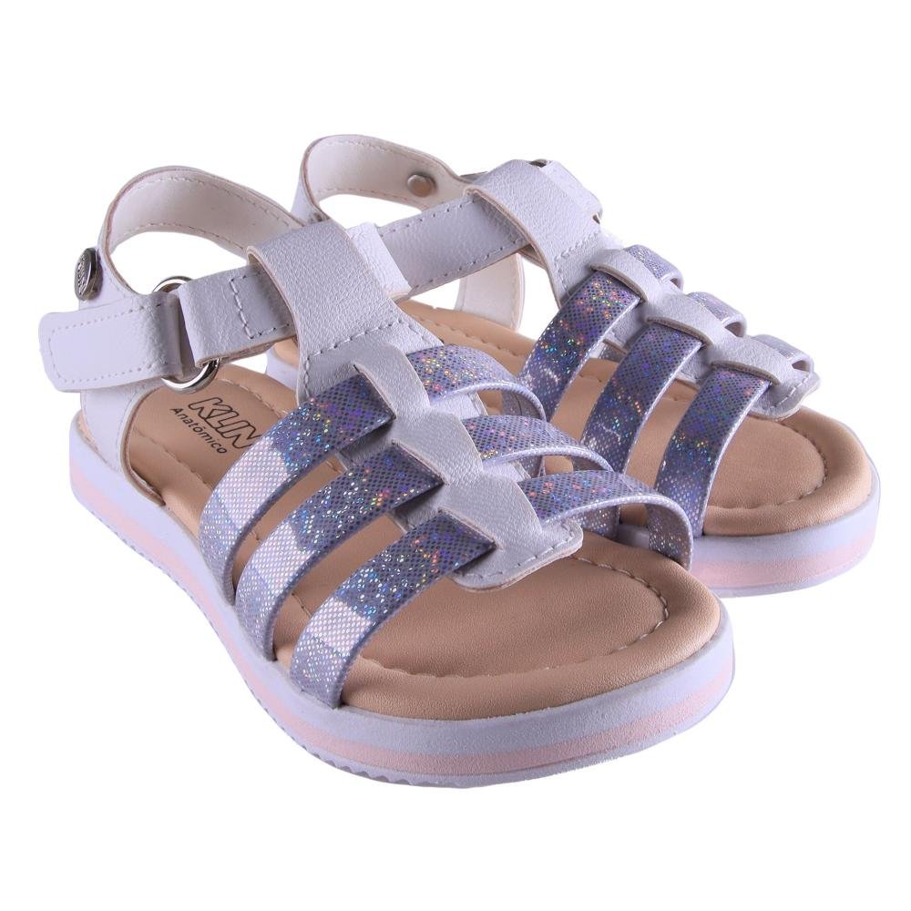 Sandália Infantil Menina Klin 421.044 Branca Areia Branco 3
