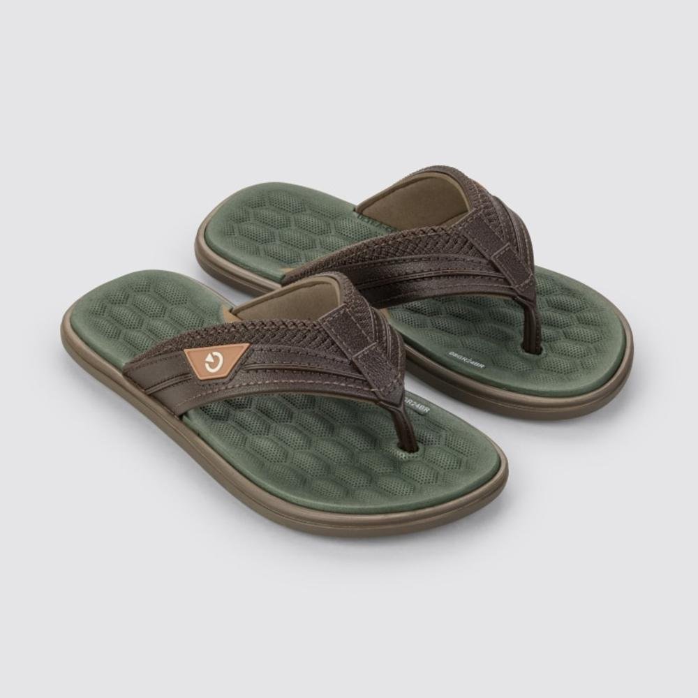 Chinelo Infantil Menino Cartago 12497 Marrom Verde Marrom/Verde 2