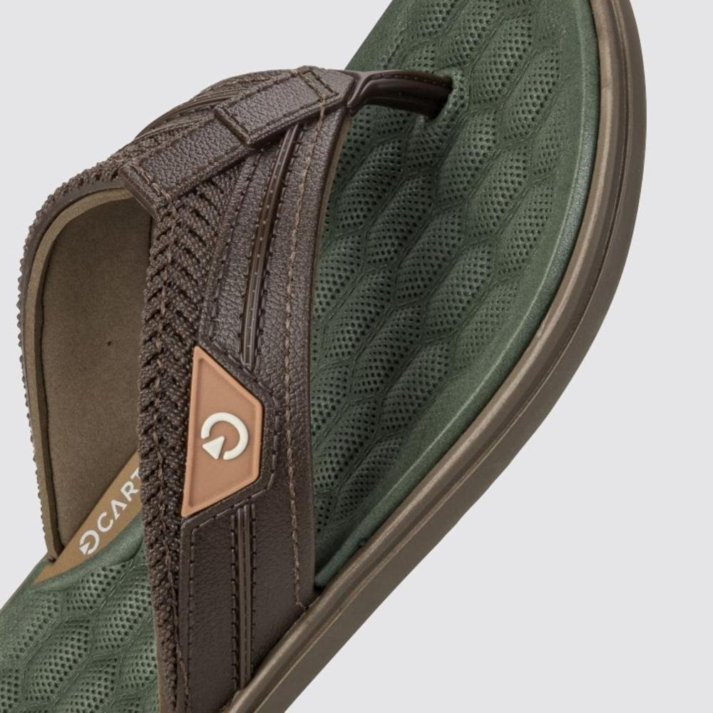 Chinelo Infantil Menino Cartago 12497 Marrom Verde Marrom/Verde 3
