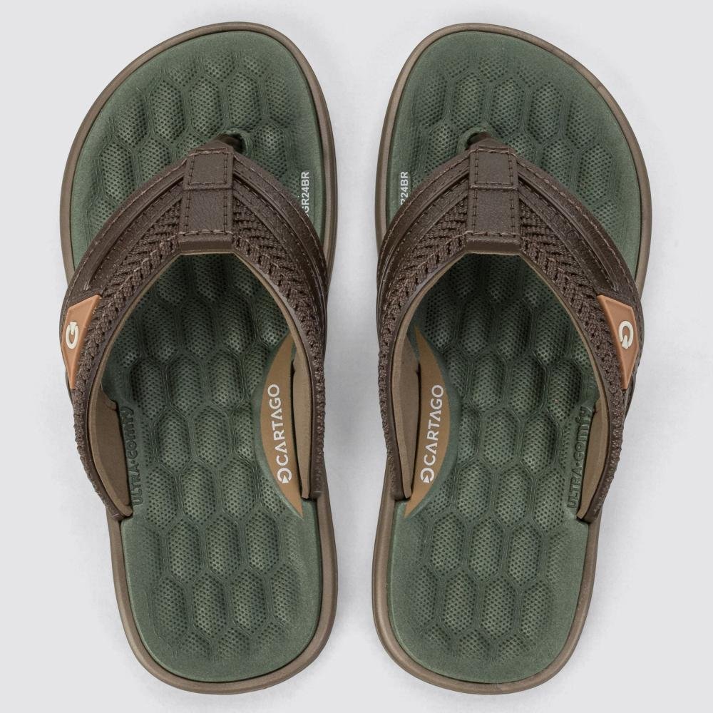Chinelo Infantil Menino Cartago 12497 Marrom Verde Marrom/Verde 4