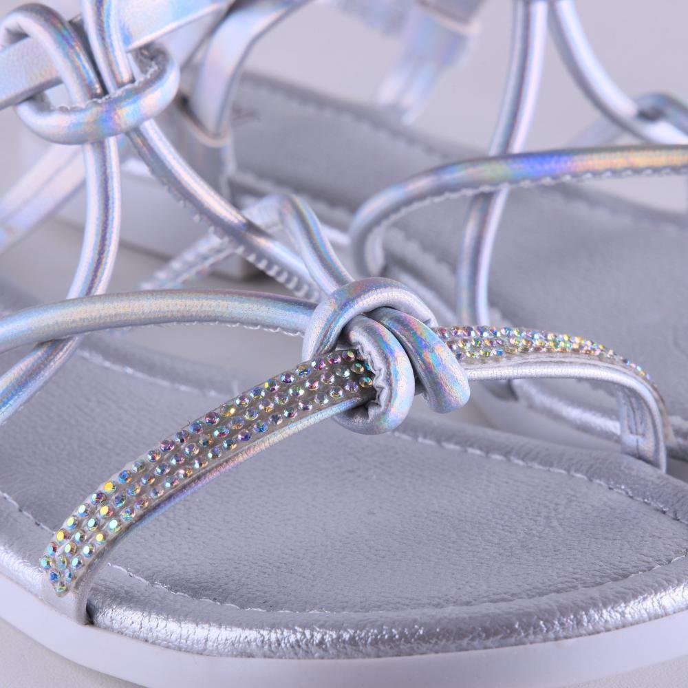 Sandália Infantil Menina Klin 126.160 Prata Roxo 4