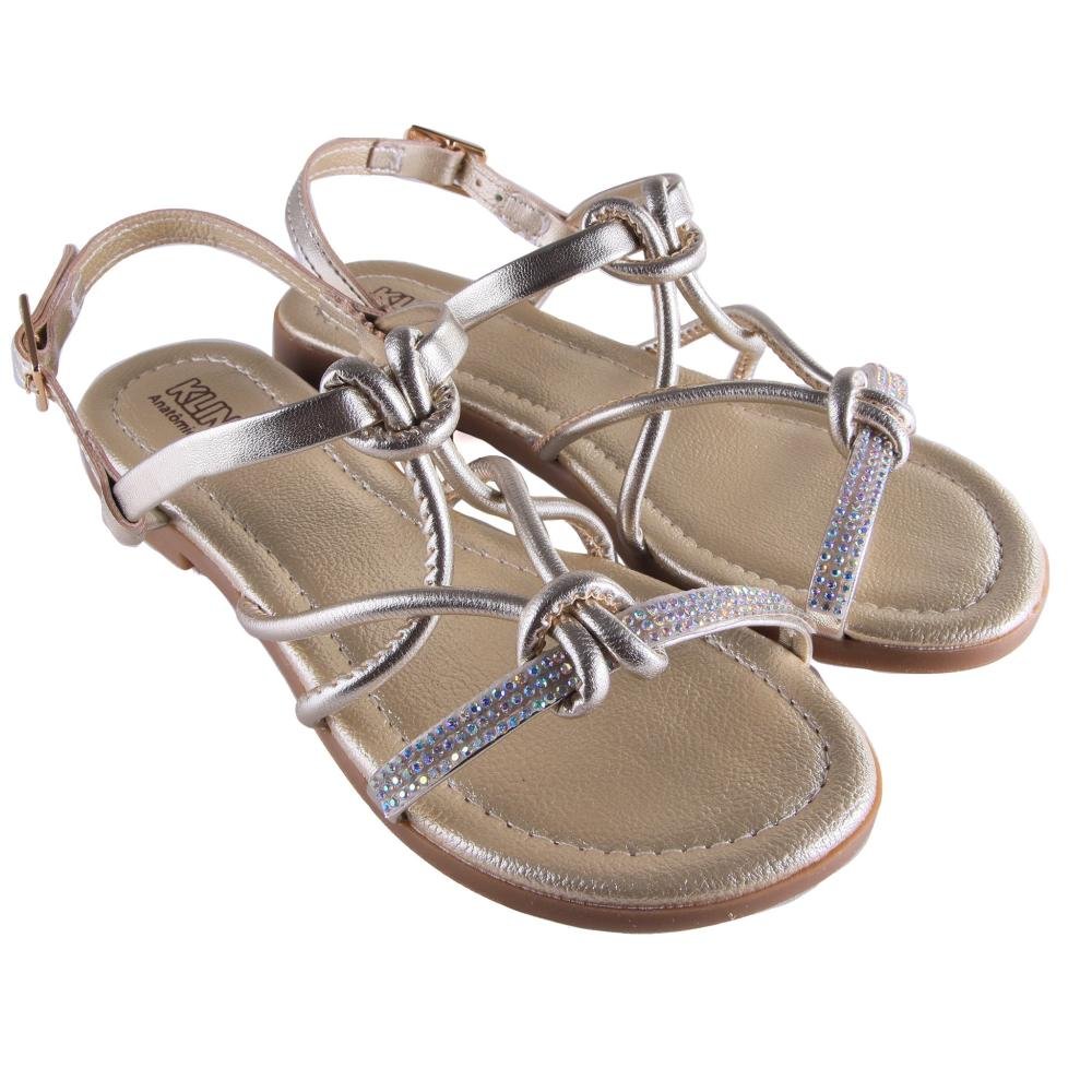 Sandália Infantil Menina Klin 126.160 Dourada Dourado 3