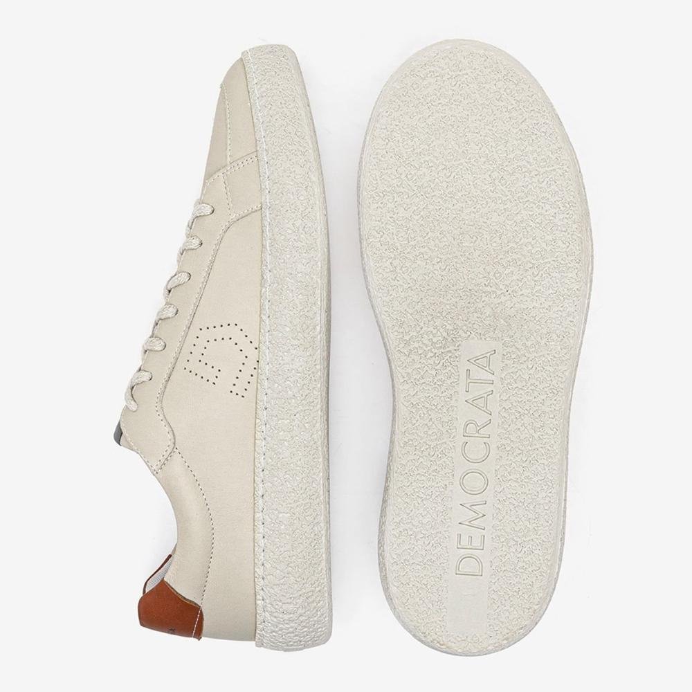 Tênis Masculino Democrata Denim Bora 526201 Creme Bege 4