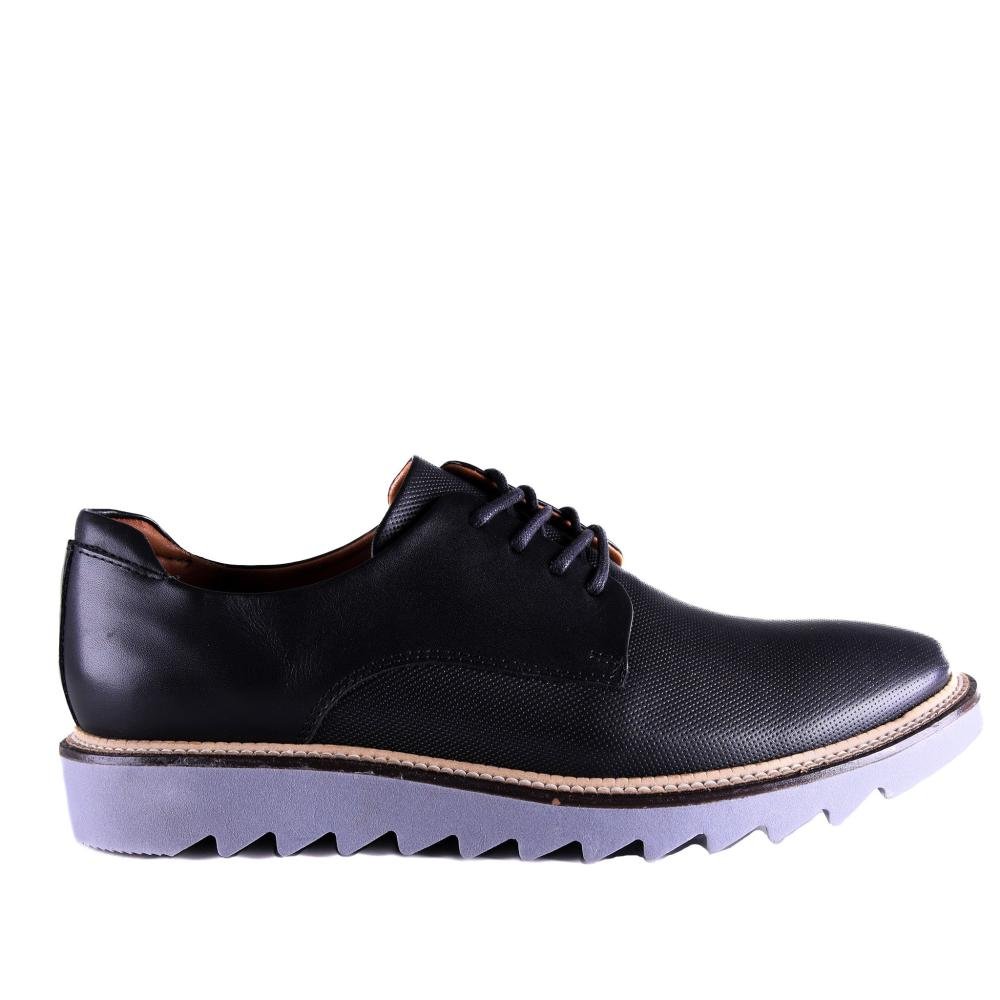 Sapato Masculino Em Couro Zariff 4301 Preto Preto 1