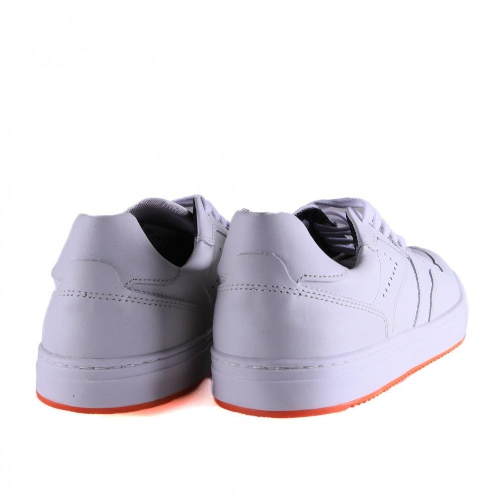 Tênis Masculino Em Couro Zariff 74016 Branco Branco 2