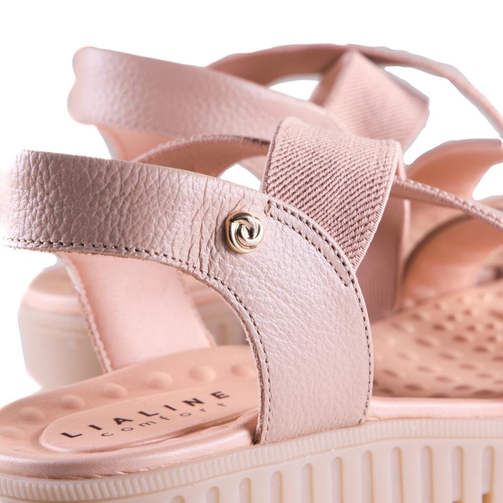 Sandália Rasteira Feminina Lia Line Comfort 234571814 Nude Bege 4