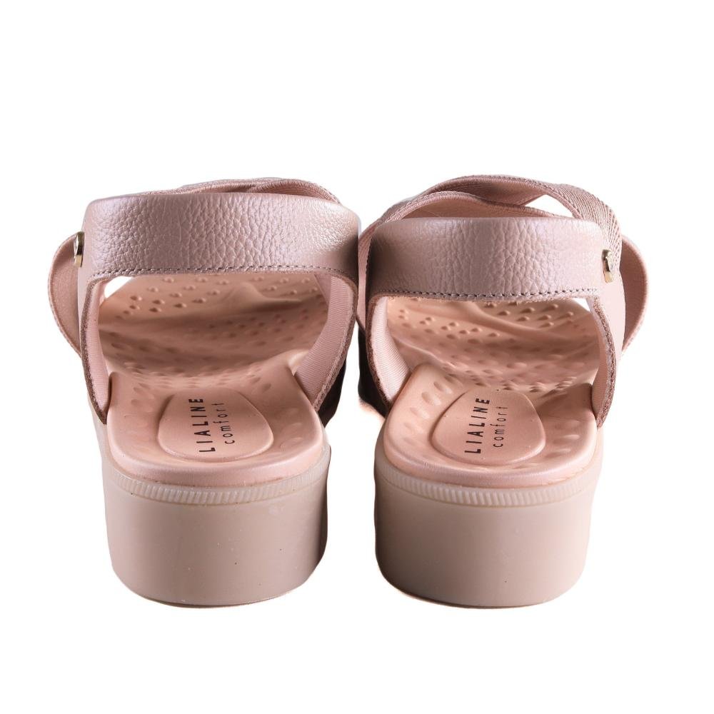 Sandália Rasteira Feminina Lia Line Comfort 234571814 Nude Bege 6