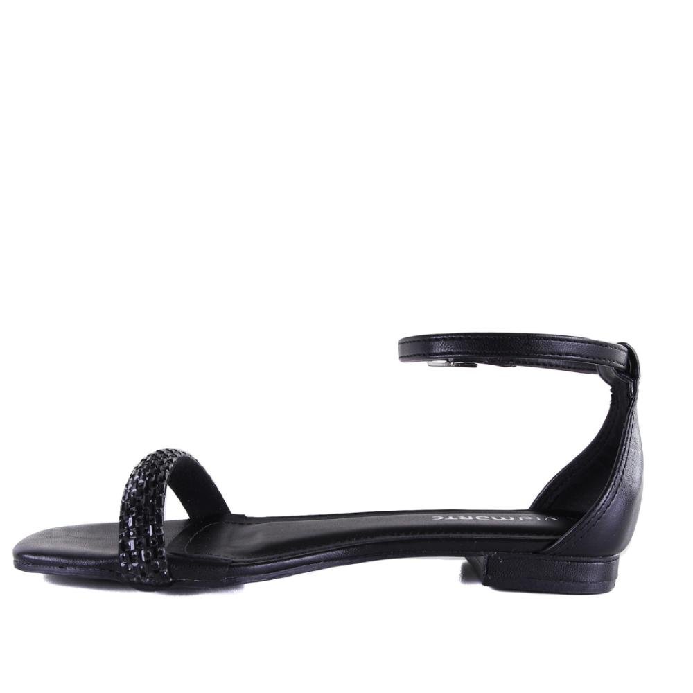 Sandália Rasteira Via Marte Feminina 112-005 Preto Preto 2