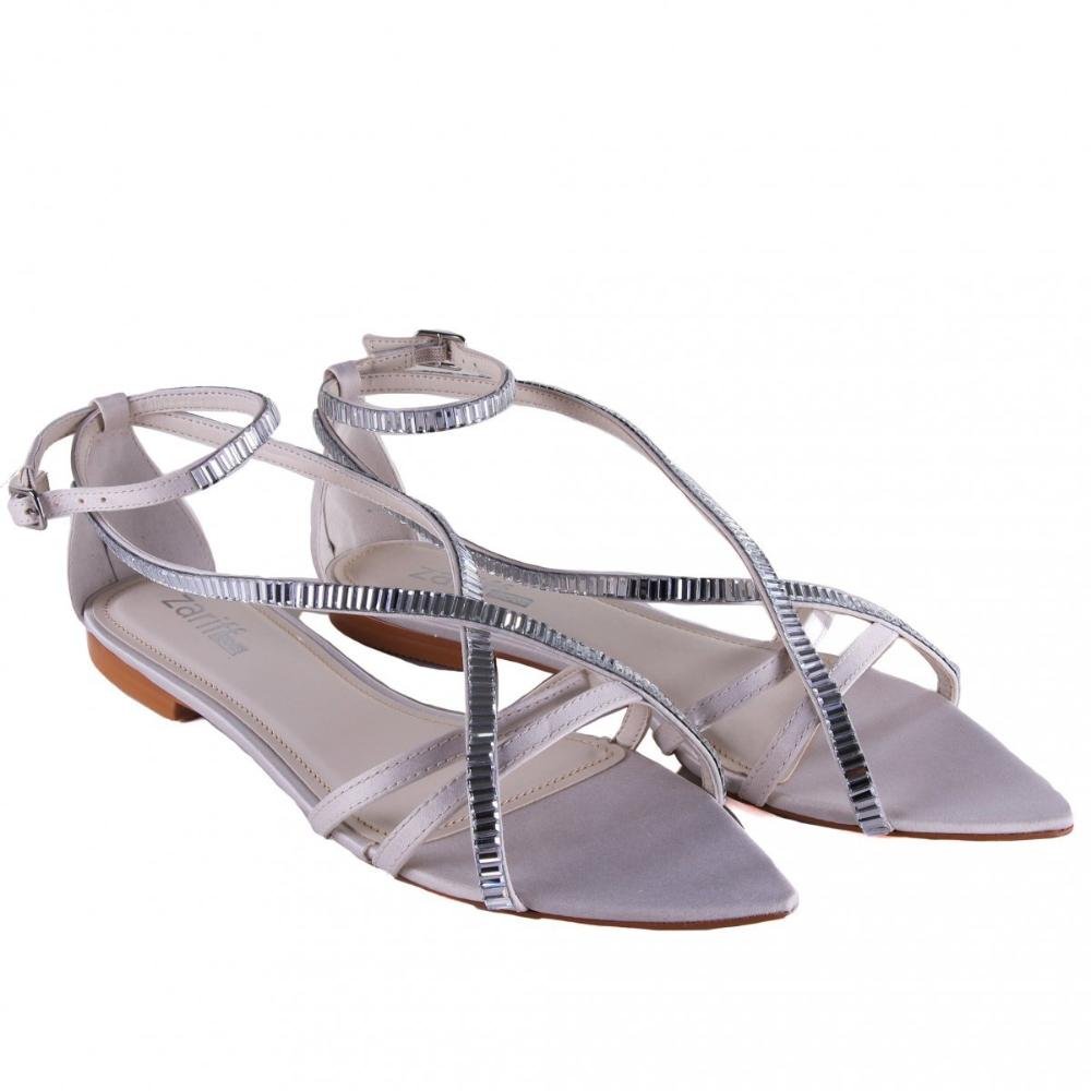 Sandália Rasteira Feminina Zariff 10298.7611 Off White Branco 3