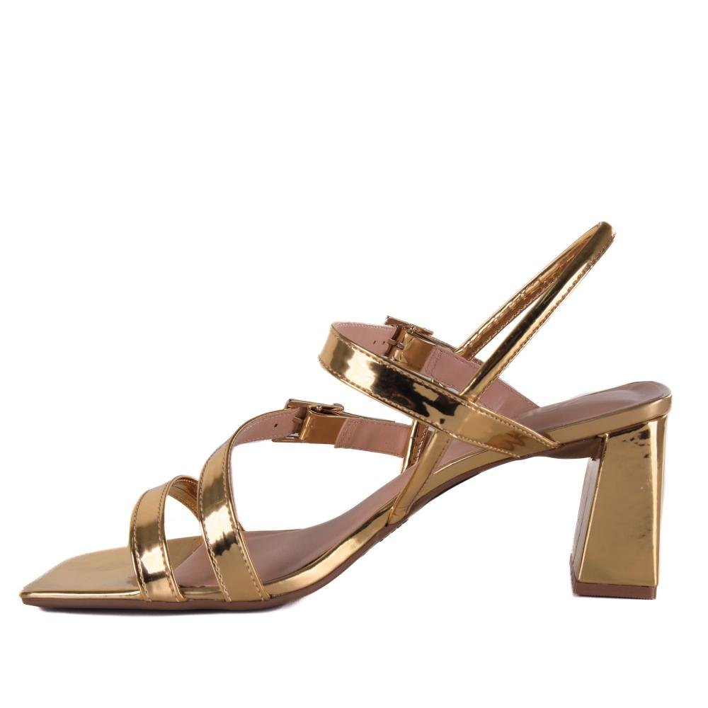 Sandália Feminina Zariff Metalizada 3118-01 Espelhado Ouro Light Dourado 2