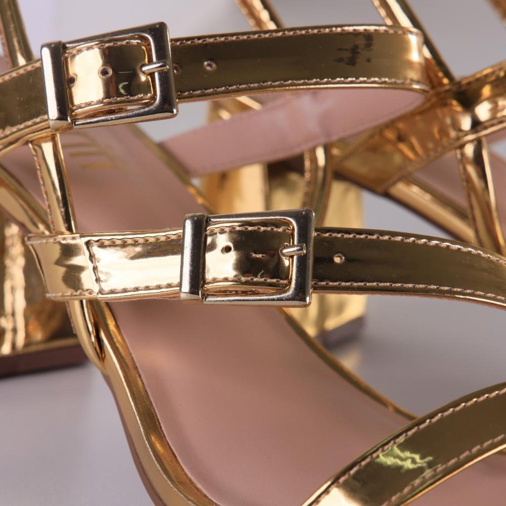 Sandália Feminina Zariff Metalizada 3118-01 Espelhado Ouro Light Dourado 4