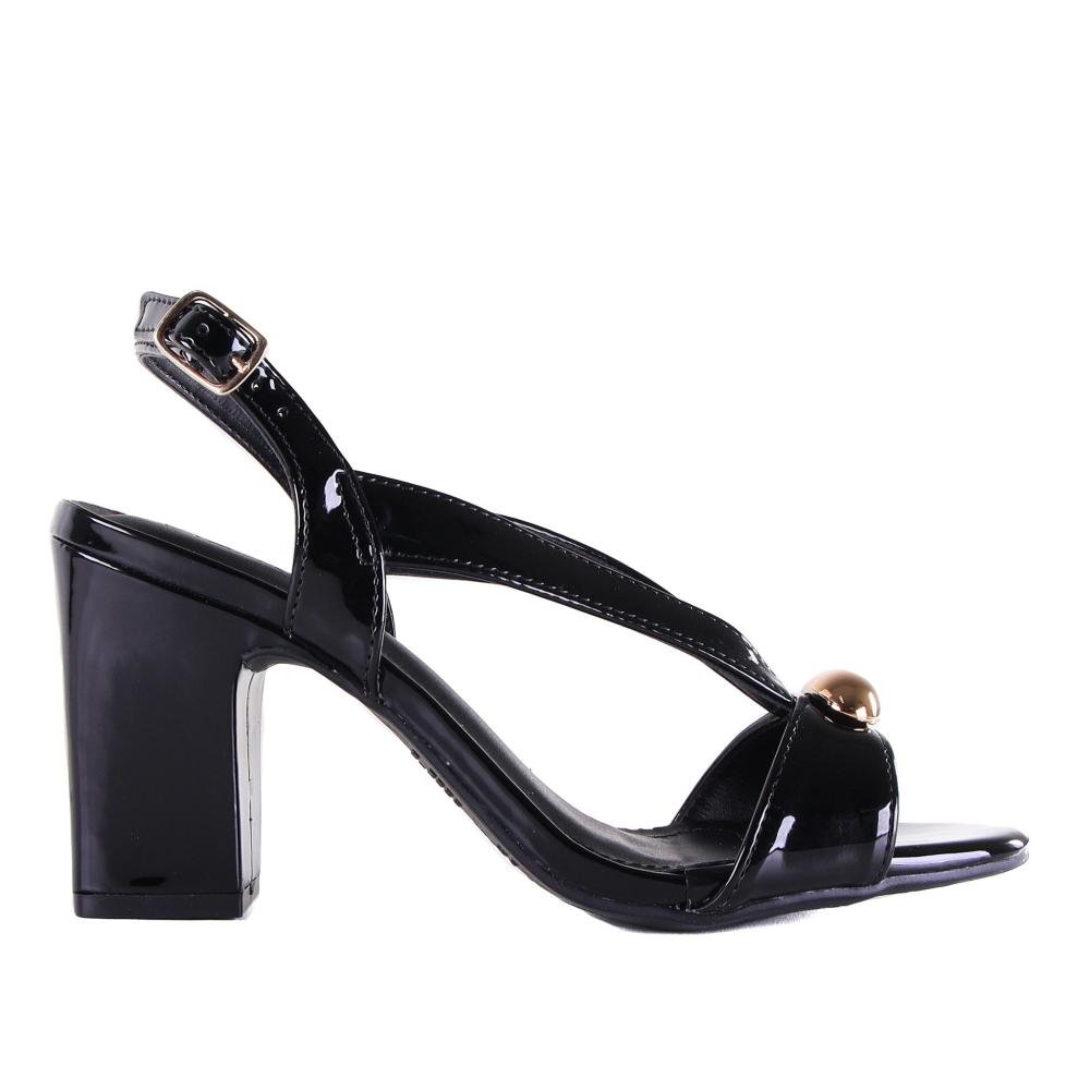 Sandália Feminina Via Marte 164-001 Preto Verniz Preto 1
