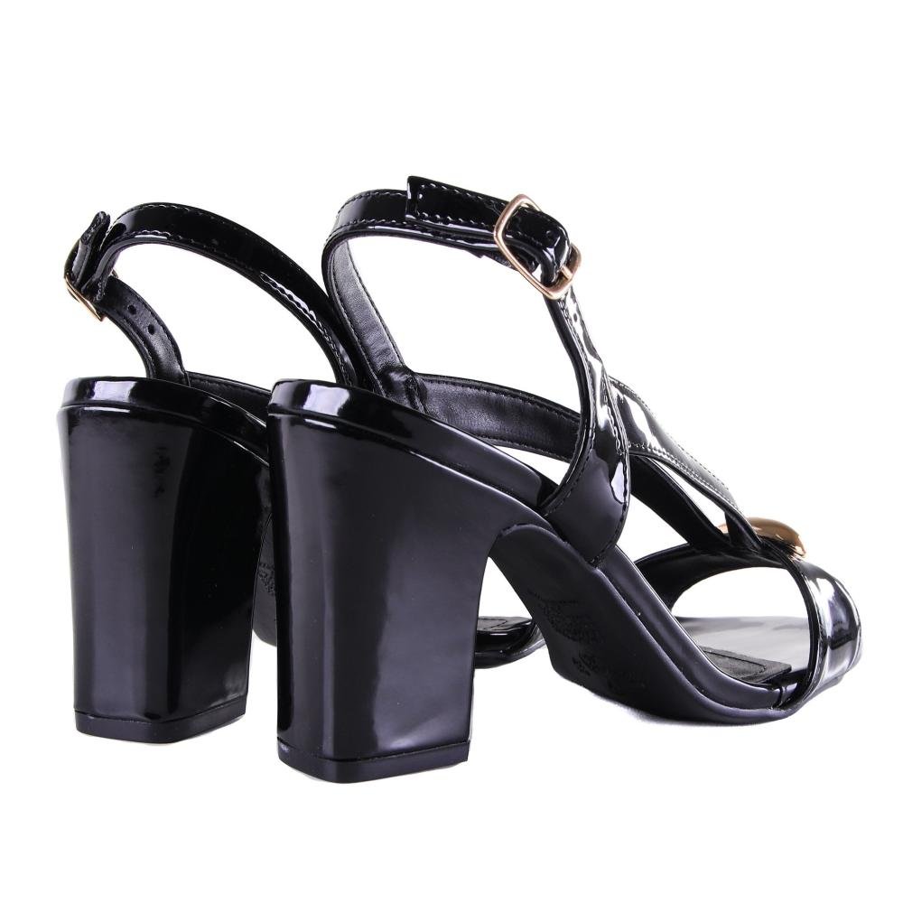 Sandália Feminina Via Marte 164-001 Preto Verniz Preto 4