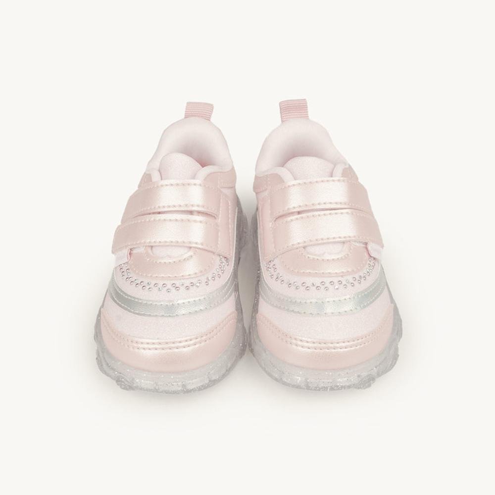 Tênis Infantil Menina Pampili Com Luzes 682.055 Nude Bege 4