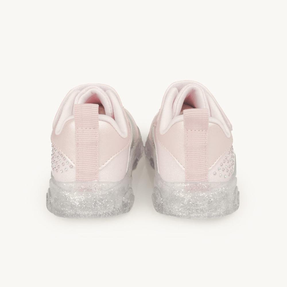 Tênis Infantil Menina Pampili Com Luzes 682.055 Nude Bege 6