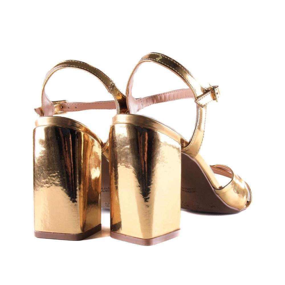 Sandália Feminina Zariff Metalizada 1944-16 Espelhado Ouro Light Dourado 5