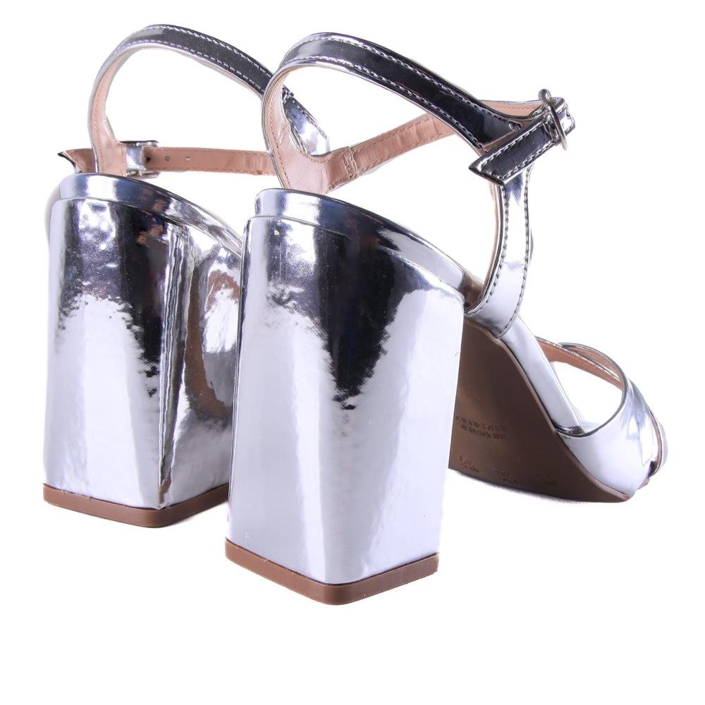Sandália Feminina Zariff Metalizada 1944-16 Espelhado Prata Prata 4