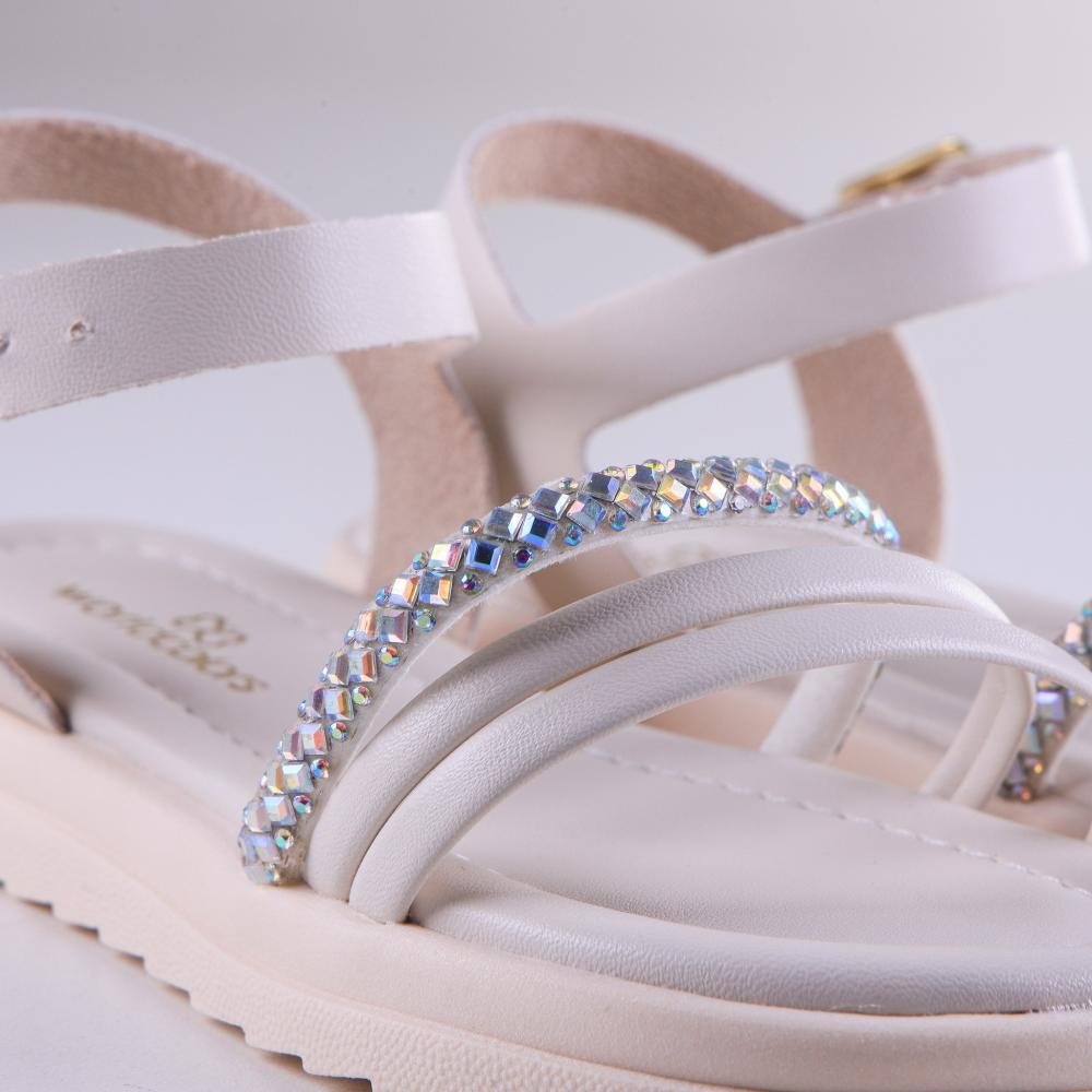 Sandália Infantil Menina World Colors 359.004 Off White Branco 5