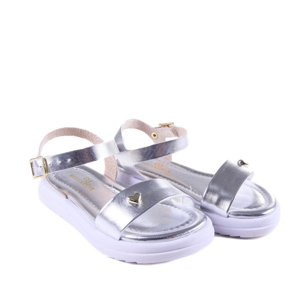 Sandália Infantil Menina World Colors 359.007 Prata Prata 3
