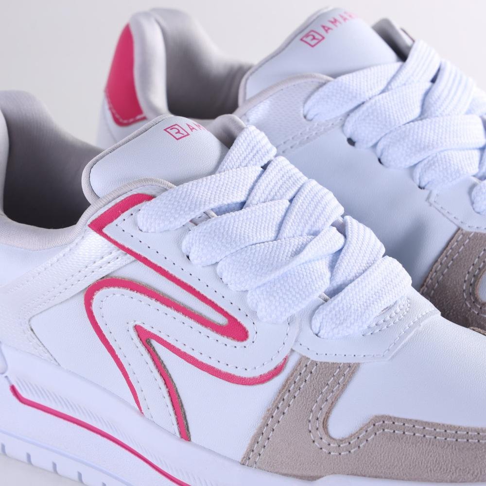 Tênis Casual Ramarim 25-94103 Branco/Pink Branco 4
