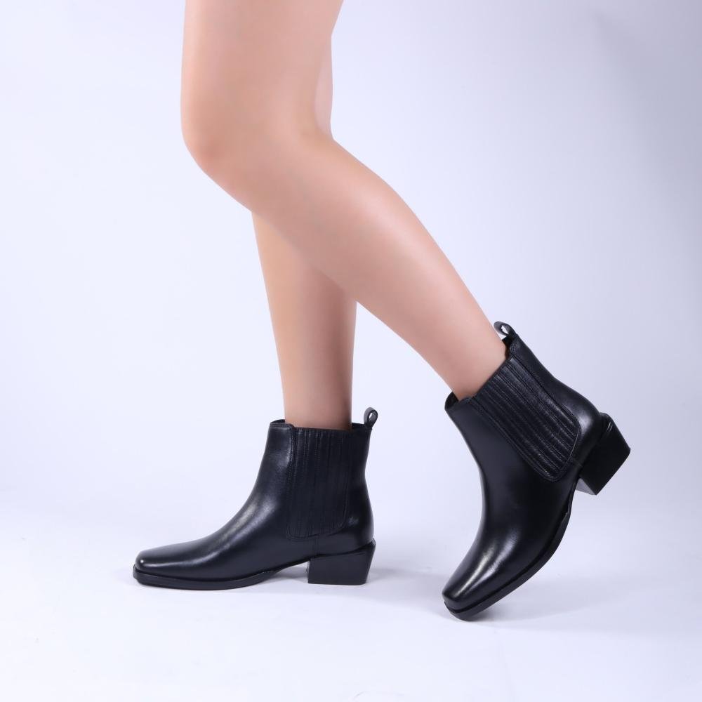 Bota Feminina Zariff Couro 433337 Preto Preto 6