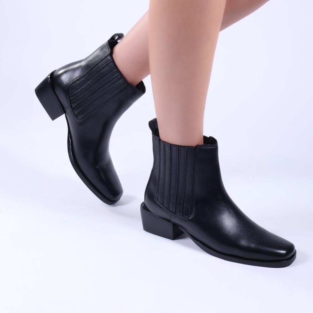 Bota Feminina Zariff Couro 433337 Preto Preto 7