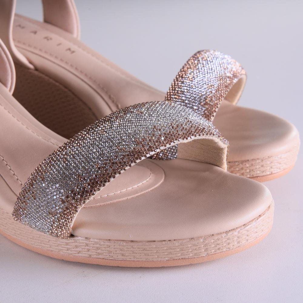 Sandália Feminina Ramarim Salto Anabela 2432201 Bege Bege 4